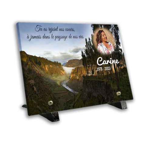 plaque funéraire personnalisée pieds avec photo