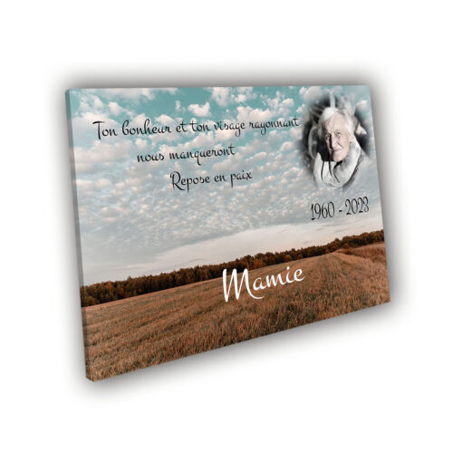 plaque funéraire personnalisée sans pieds avec photo