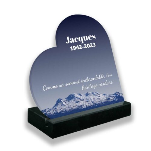 Plaque funéraire personnalisée, Avec socle noir, Sans image