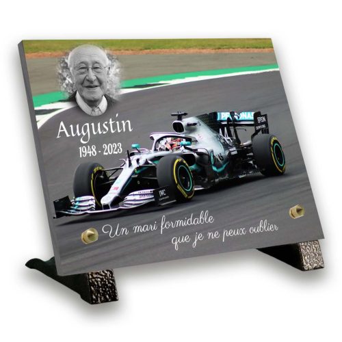 Plaque funéraire personnalisée Petit rectangle Avec pied Avec image