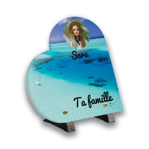 Plaque tombale personnalisée, Avec pied, Avec image