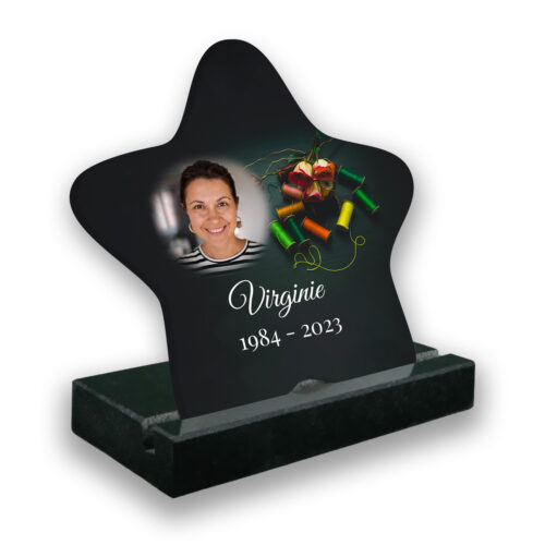 plaque funéraire personnalisée, Avec socle noir, Avec image