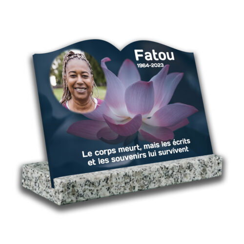 Plaque funéraire personnalisée avec support blanc, avec photo