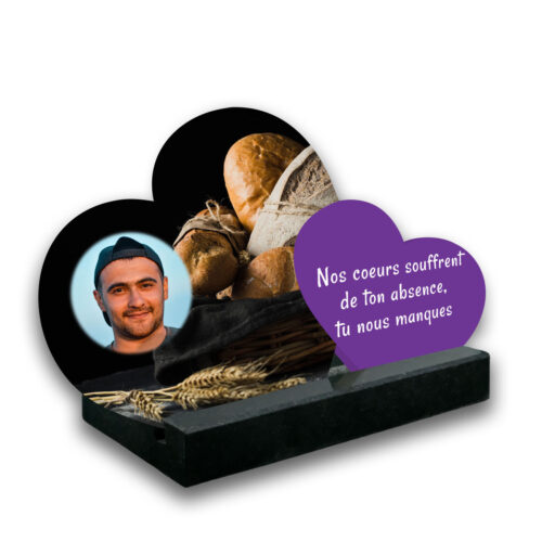 plaque funéraire personnalisée, Avec socle noir, Avec image