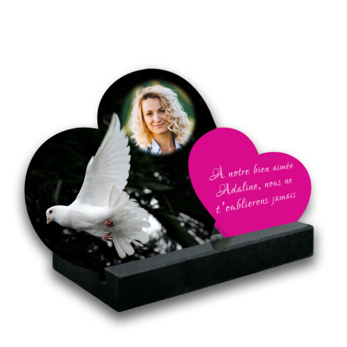 plaque funéraire personnalisée, Avec socle noir, Avec image