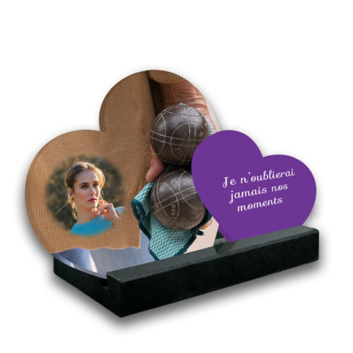 plaque funéraire personnalisée, Avec socle noir, Avec image