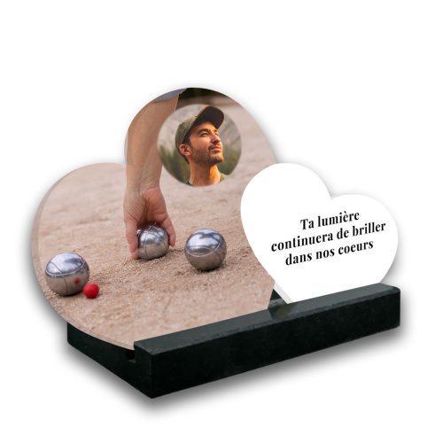 plaque funéraire personnalisée, Avec socle noir, Avec image