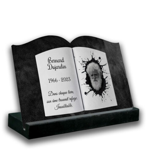 Plaque tombale personnalisée, Avec socle noir, Sans image
