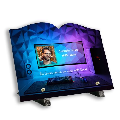 Plaque tombale personnalisée, Avec socle, Avec image
