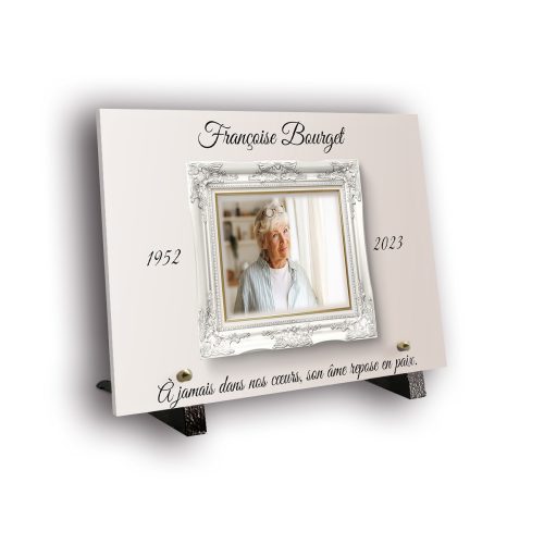 plaque pied Texte+photo grand rectangle.