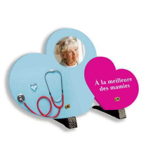 Plaque funéraire thème médecine avec support pieds