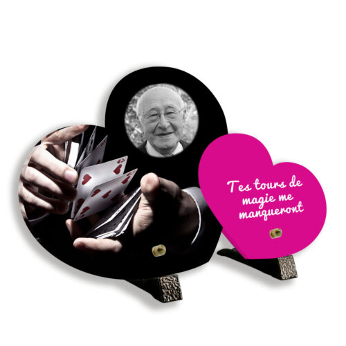 Plaque funéraire thème magie avec support pieds